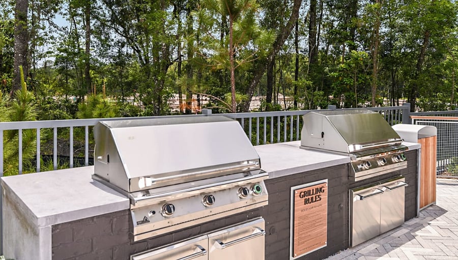Pool-side propane grilling area