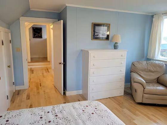Birch hardwood floor hall from Master 