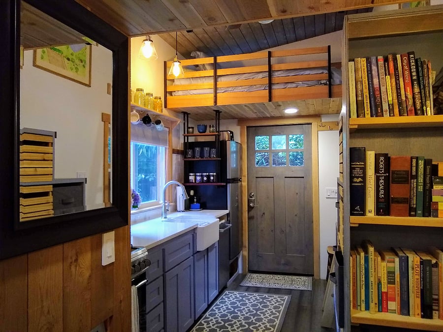 View and kitchen from study.