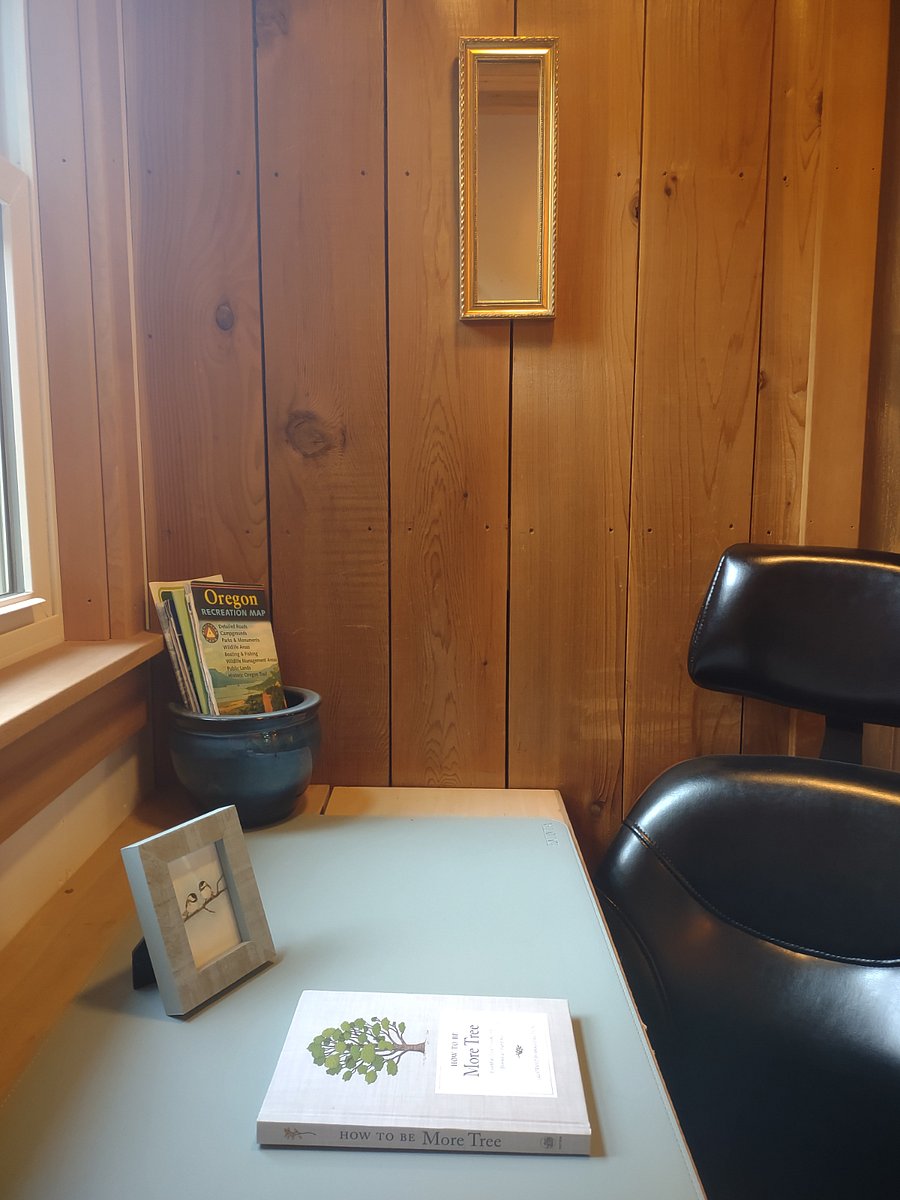 Built-in desk and comfortable office chair. Super fast wifi included!