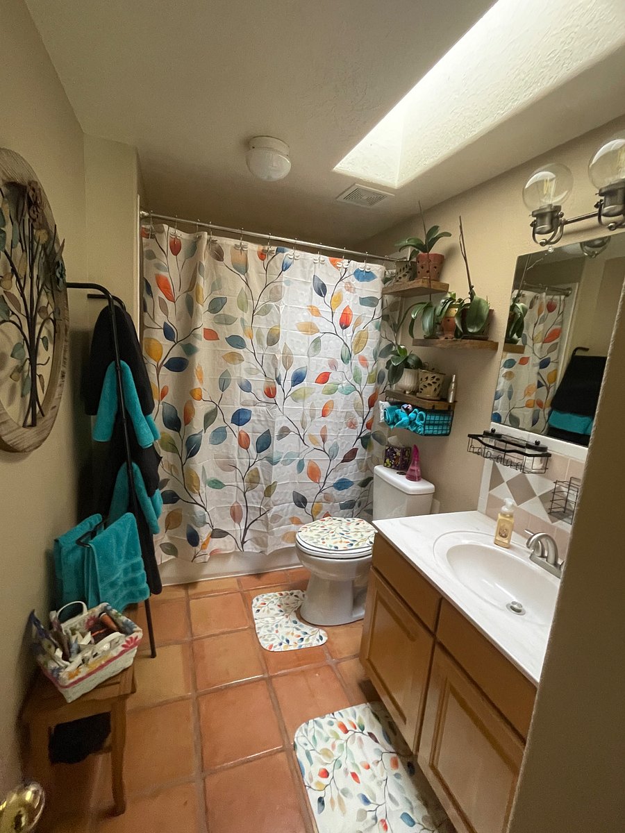 Full bathroom upstairs plus 1/2 bath downstairs