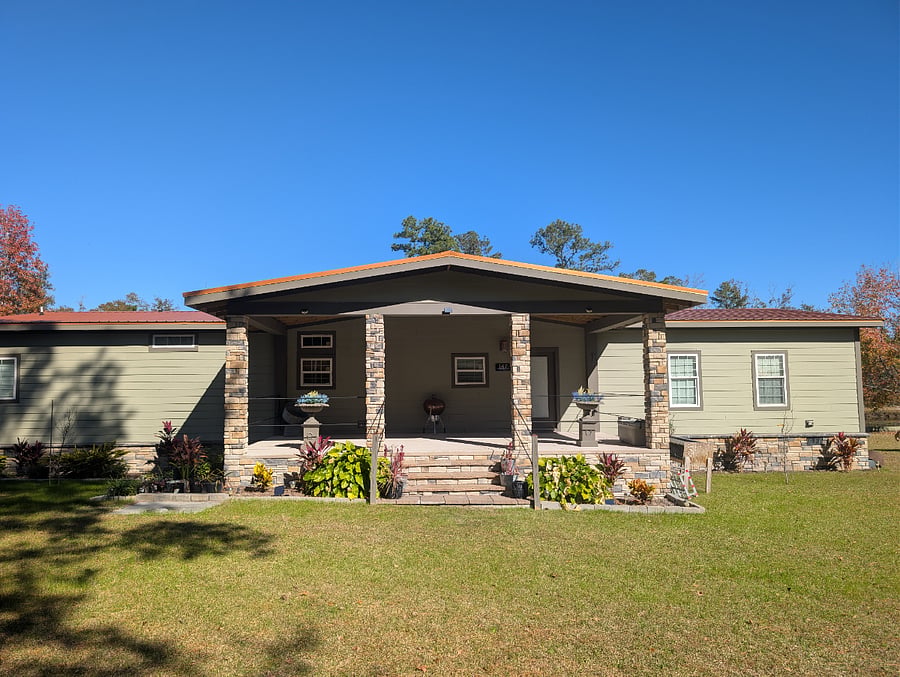 Exterior of home, back porch 