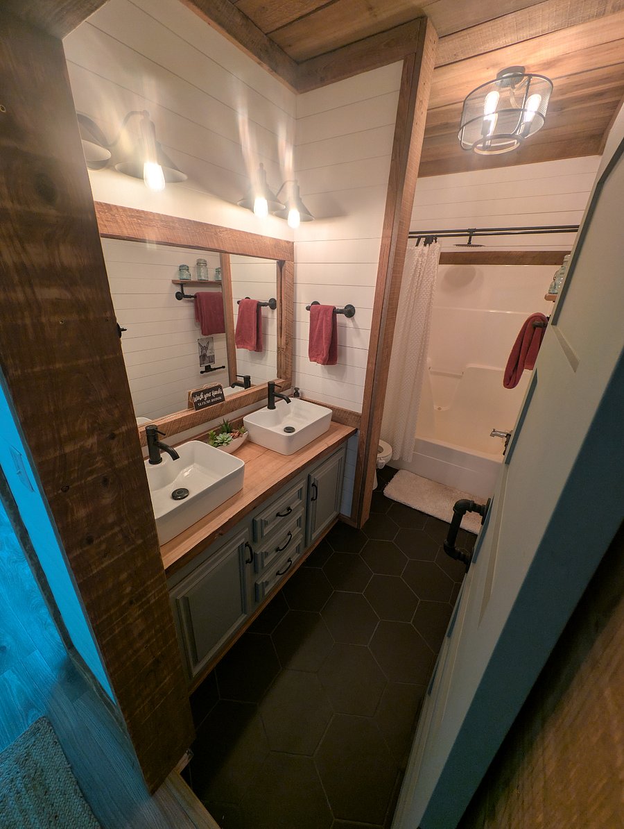 Tennant's bathroom with full shower