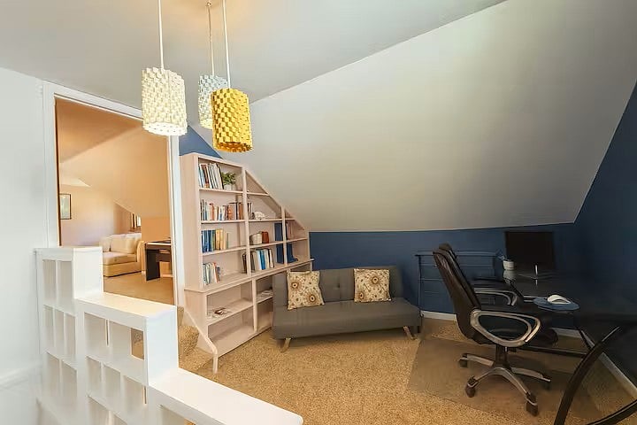 Office with bookshelf