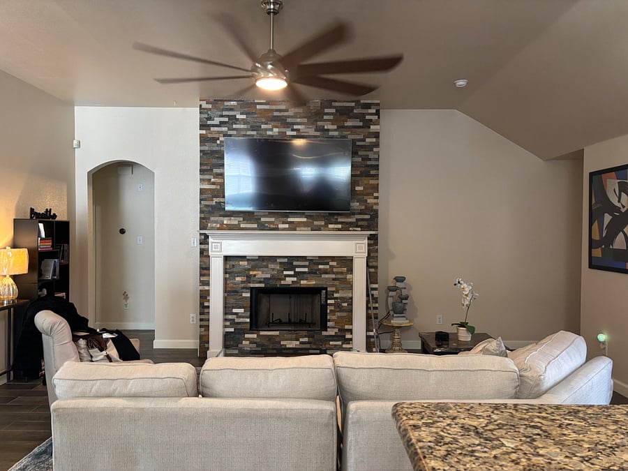 Family room with smart tv