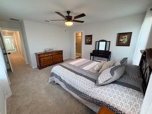 Brand new built home! Primary bedroom fully furnished, ceiling fan with lights, 2" faux blinds and window coverings, carpeted floor