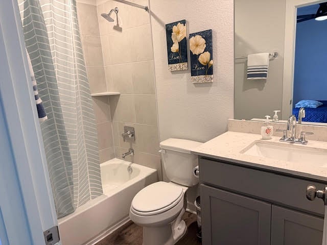 attached private, full bathroom with the ensuite bedroom or 2nd primary bedroom with a bathroom inside the room and a walk-in closet