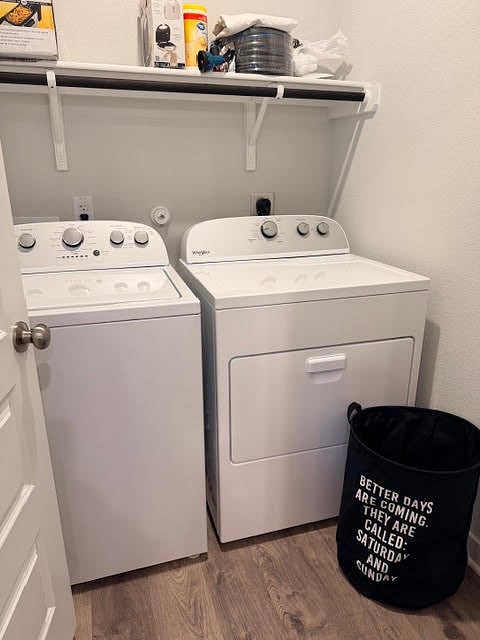 Shared laundry room located in the kitchen