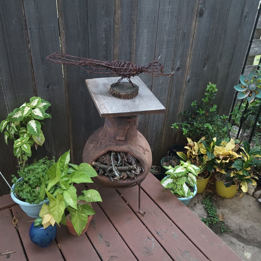 Fire up that chimenea on cool nights to bring a little bit of Santa Fe. Plenty of small twigs from heritage oak tree for use with the chimenea.