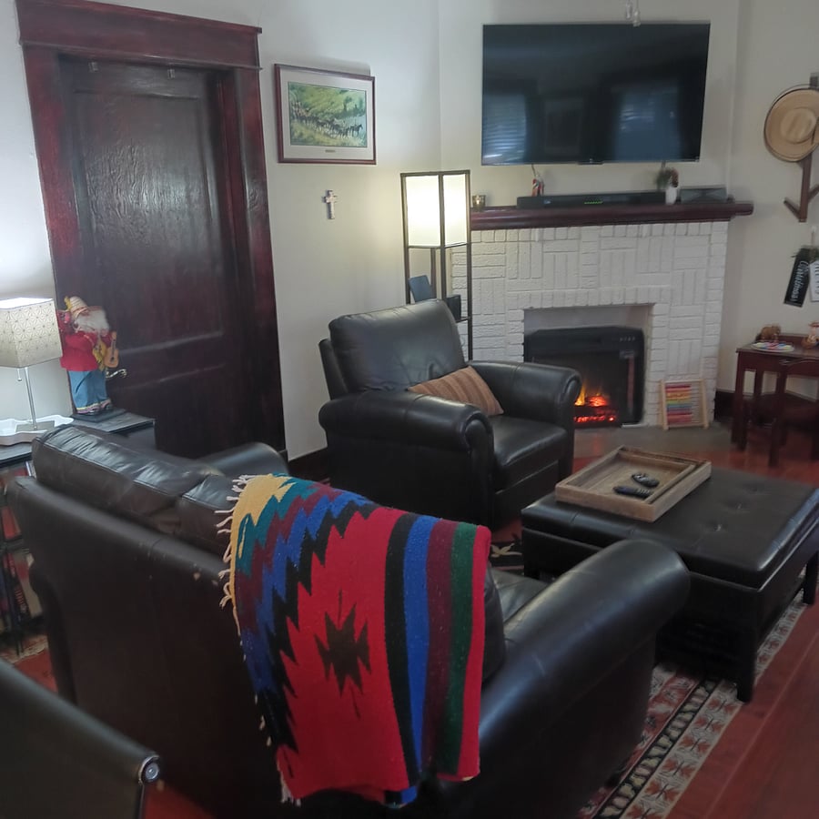 Turn on the electric fireplace and just relax or enjoy engaging conversations with friends.