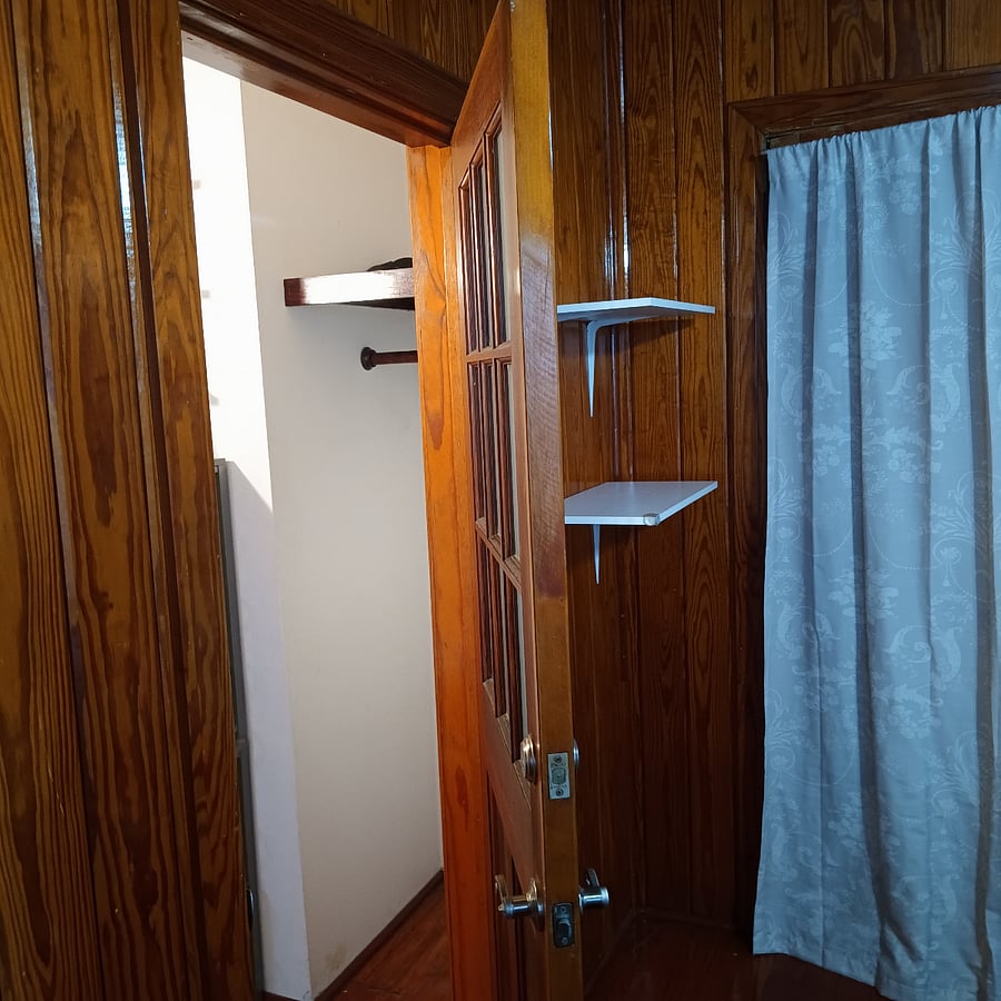 This door leads into the master bathroom.