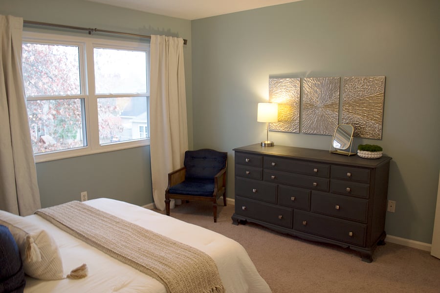 The first bedroom can sleep 1-2 people.