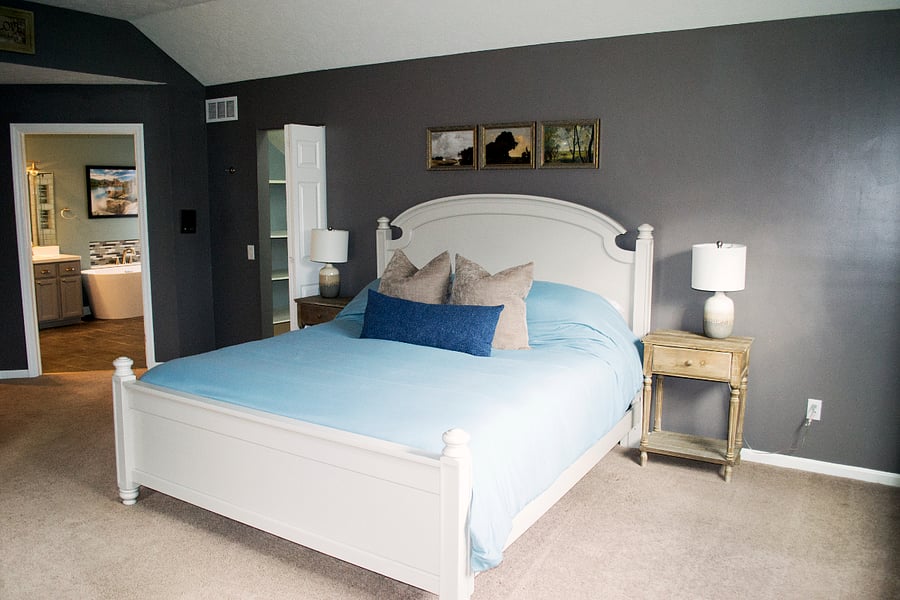 The primary bathroom is connected to the primary bedroom.