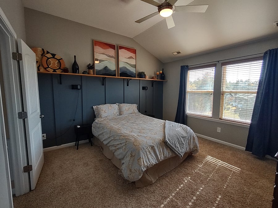 Master Bedroom with black-out curtains