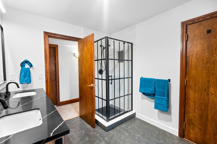bathroom and shower