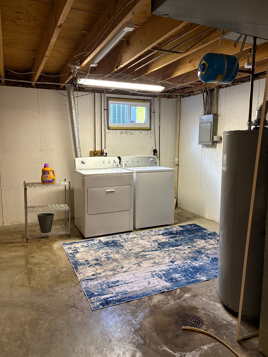 Laundry area located in the basement