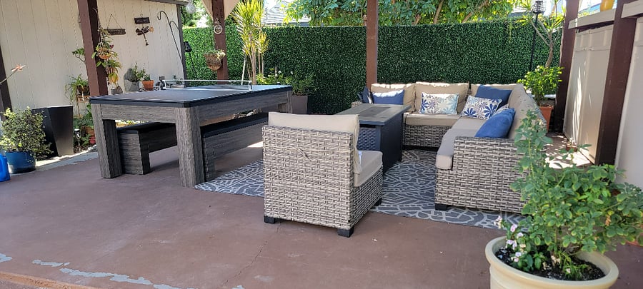 CoveDanared Entertainment Area with Firepit, Ping Pong, and Pool.