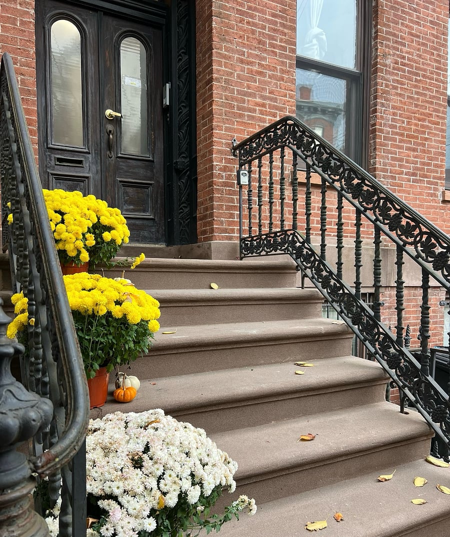 We are located in a beautiful classic brownstone near the historical Van Vorst park.