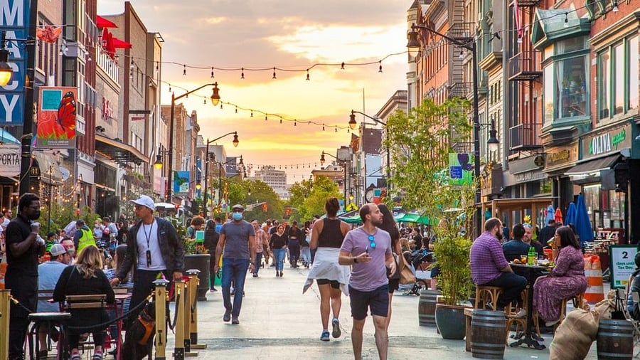 Downtown Grove Street is 8-10 mins walk. You can find all the restaurants and coffee shops here too.
