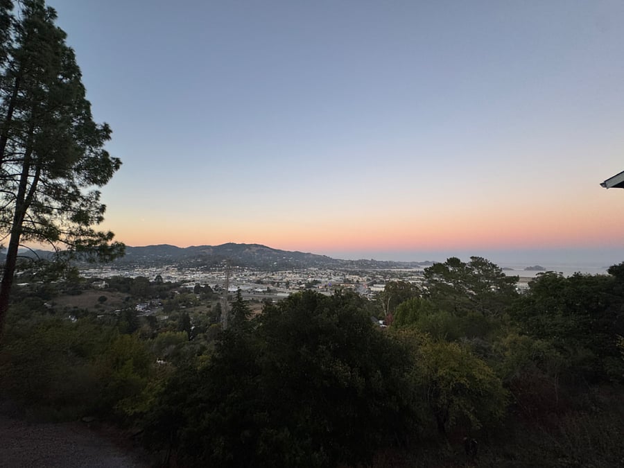 Looking out towards the Bay and Peacock Gap from the deck.