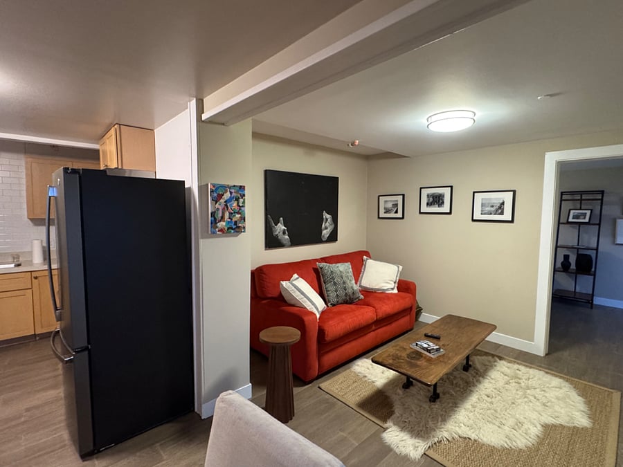 The living room area from the dining room area.