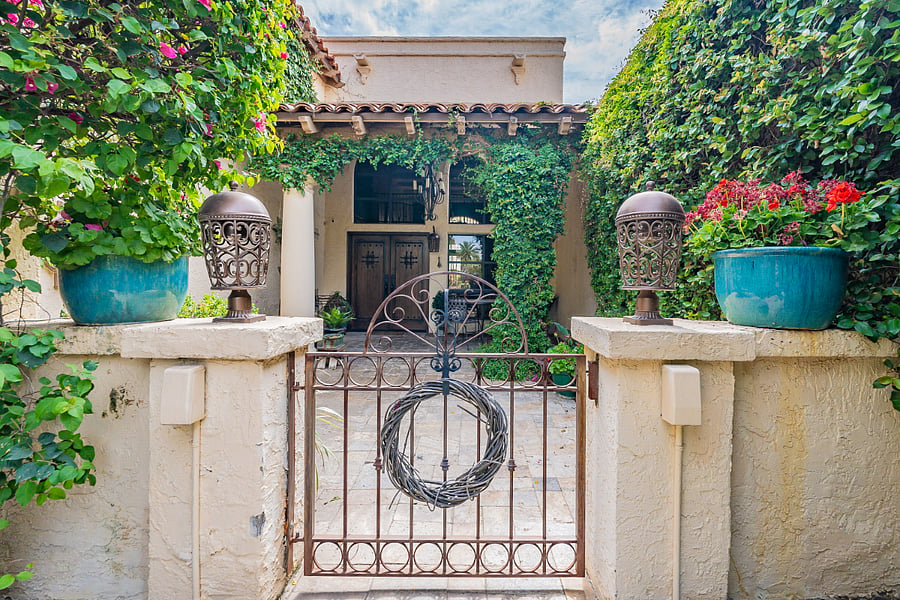 Front entrance french style courtyard