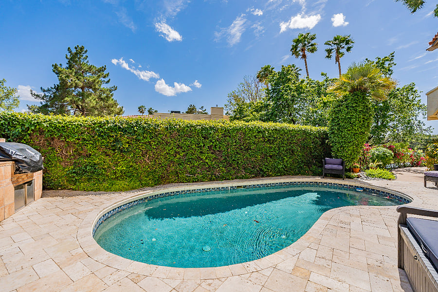 Pool and outdoor gas grill