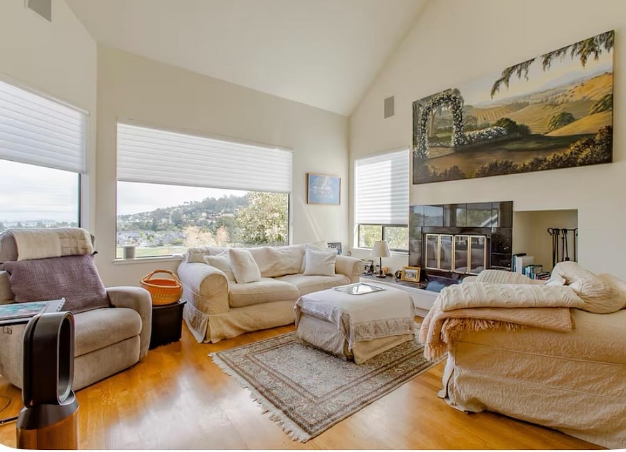 Living room with smart tv