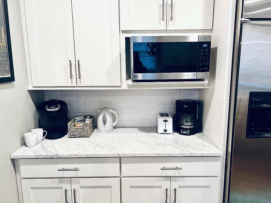 Kitchen - coffee station/microwave