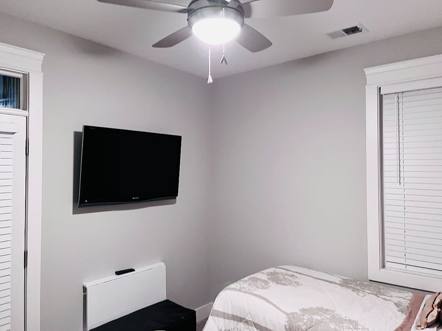 Another view of Bedroom 3 with 2 single beds and TV