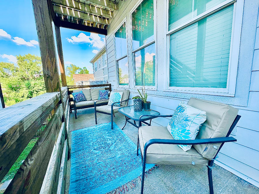 1st floor rear balcony deck with seating