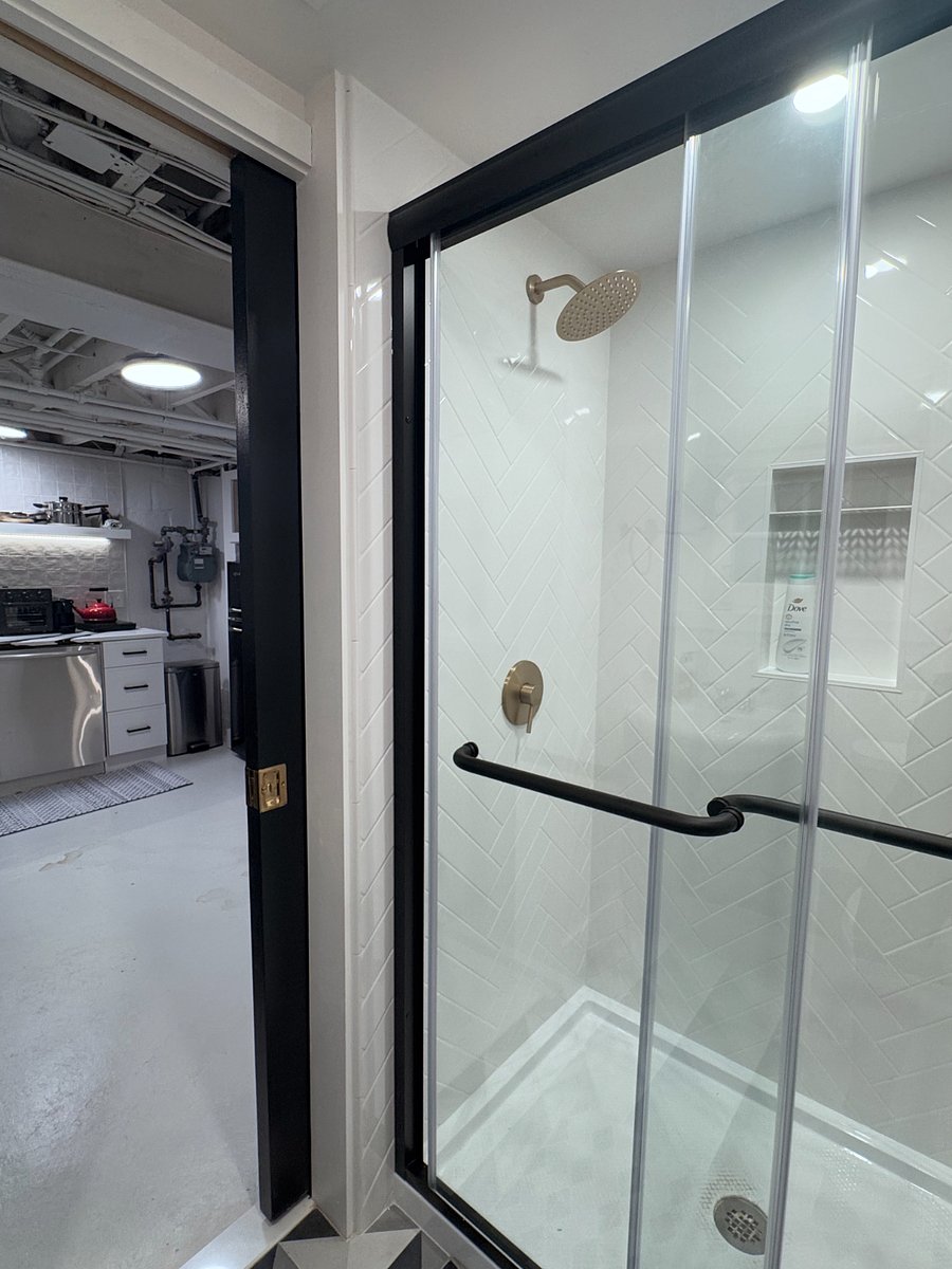 brand new walk-in shower
