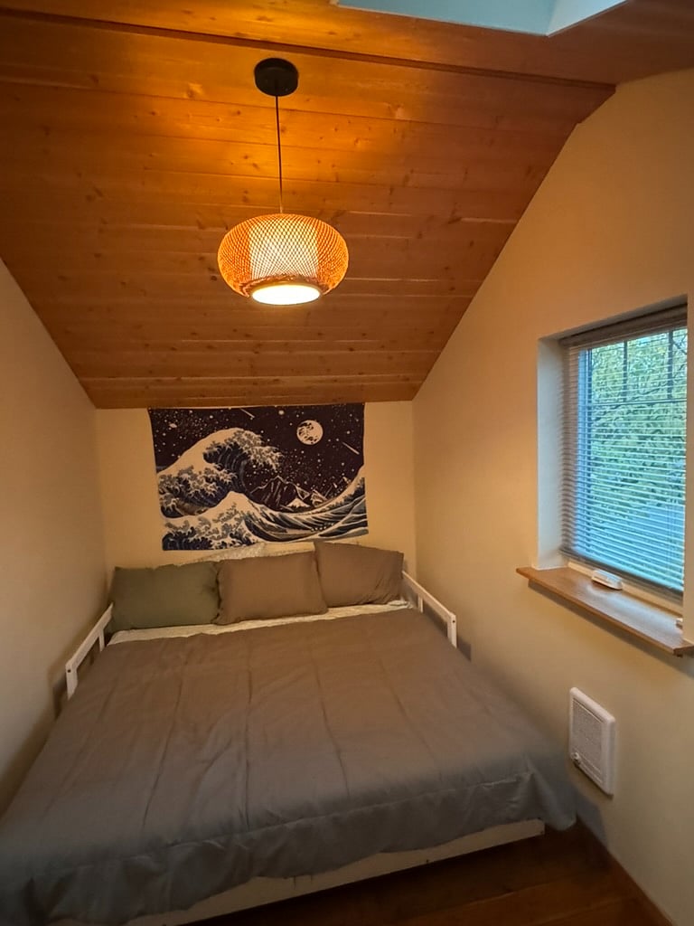 north bedroom with double twin bed pulled out
