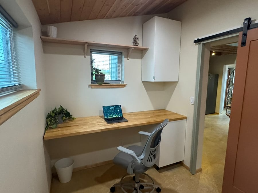 office with large storage cabinet behind (not in view)