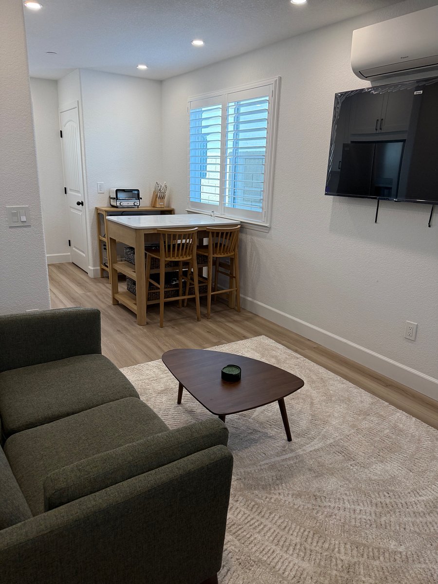 Living room with 55" Roku Smart TV
