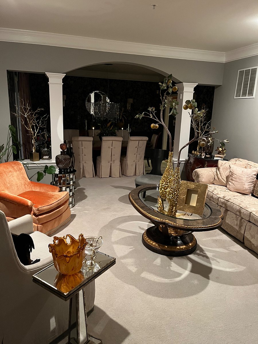 Living room with dining room