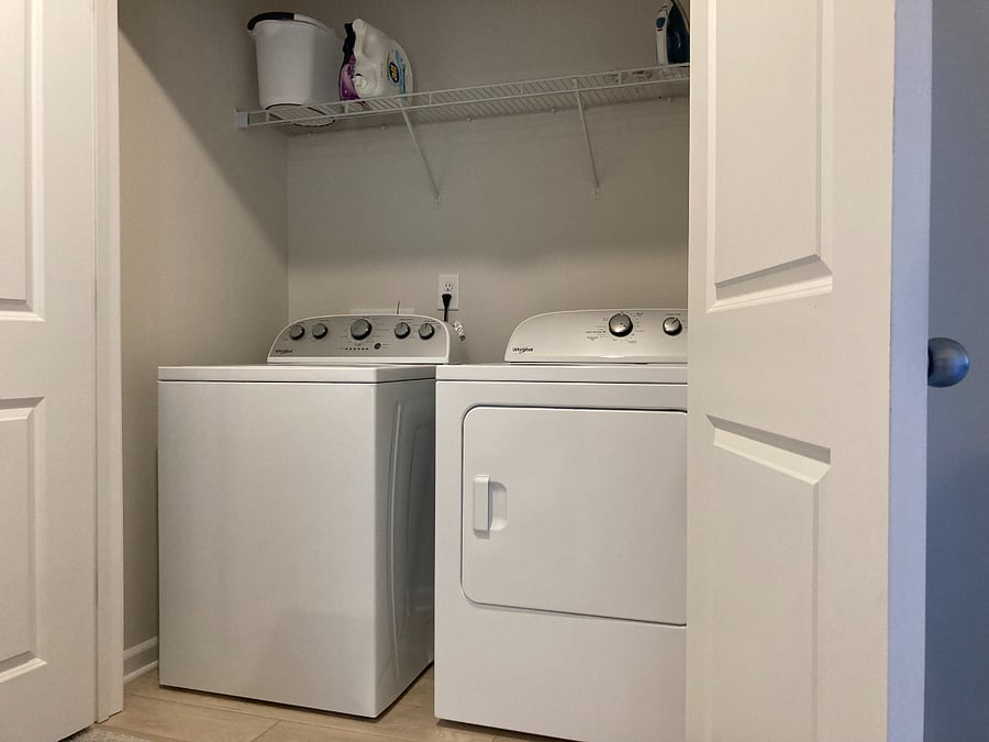 Brand new washer and dryer appliances by Maytag