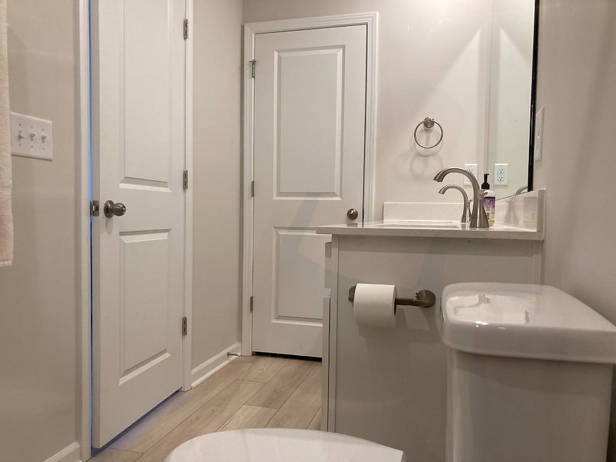 Master bathroom is directly off of the master bedroom