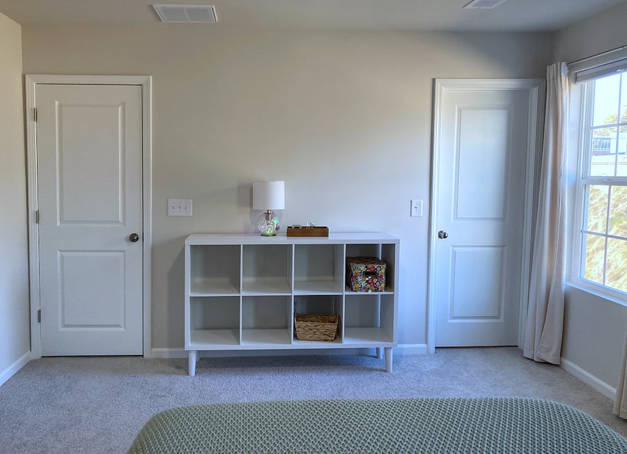 Master bedroom furniture can act as storage or a dresser for clothing.