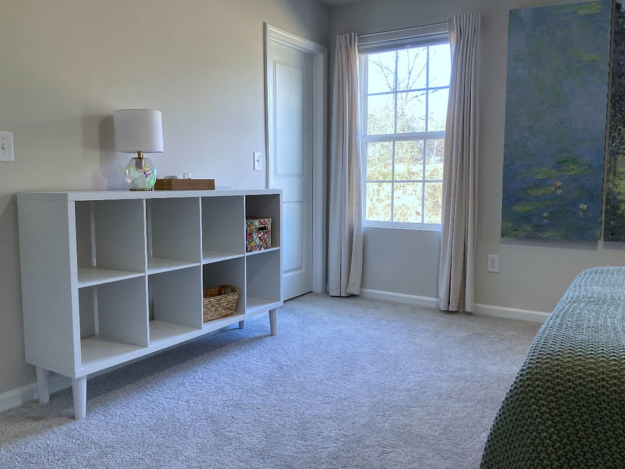 Master bedroom has a walk-in closet with lots of space.