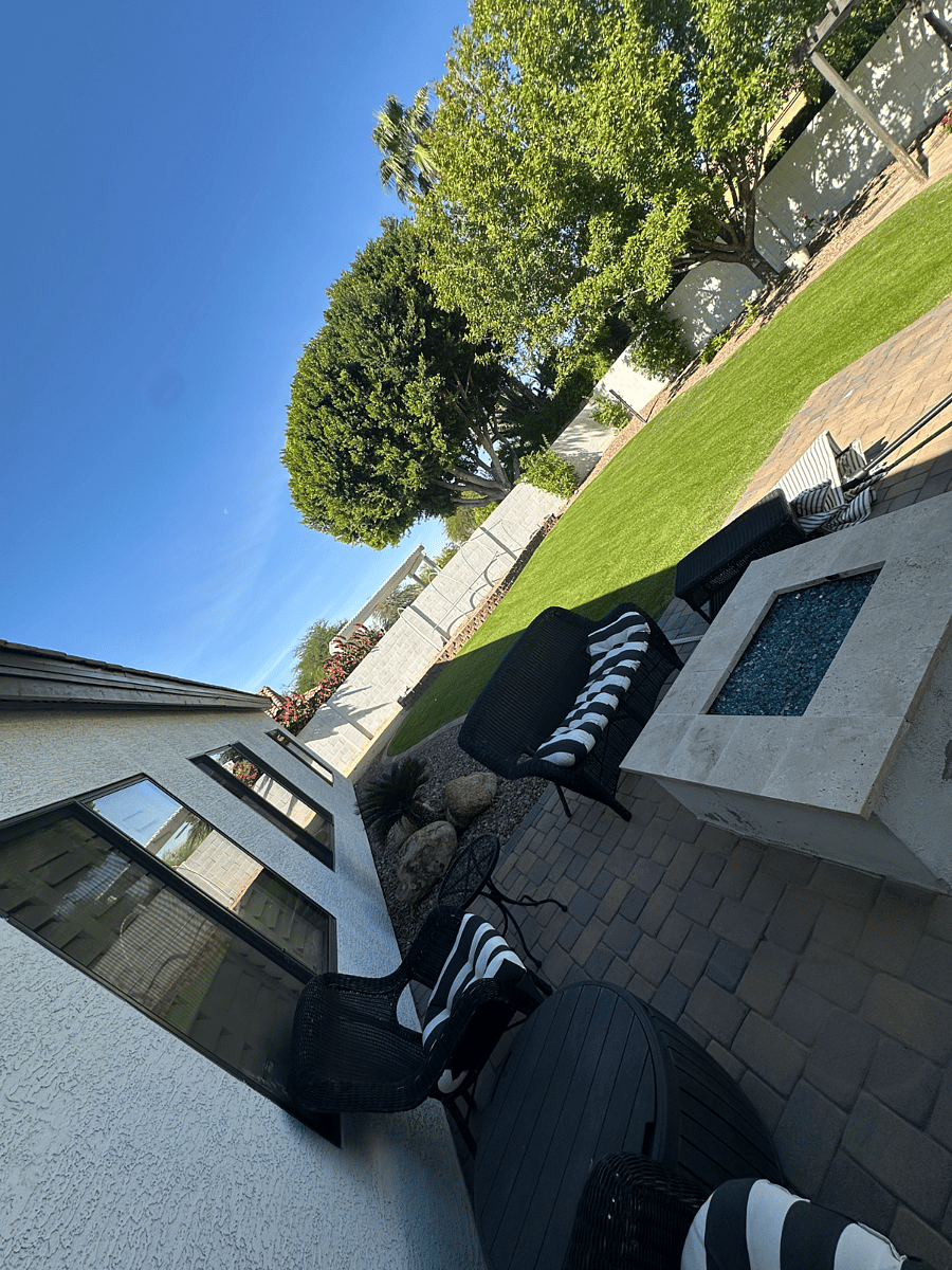 GAS FIREPIT AND SEATING AREA