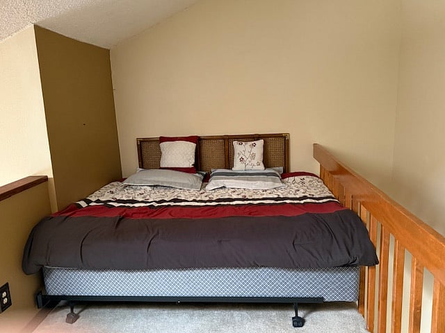 queen size bed at loft