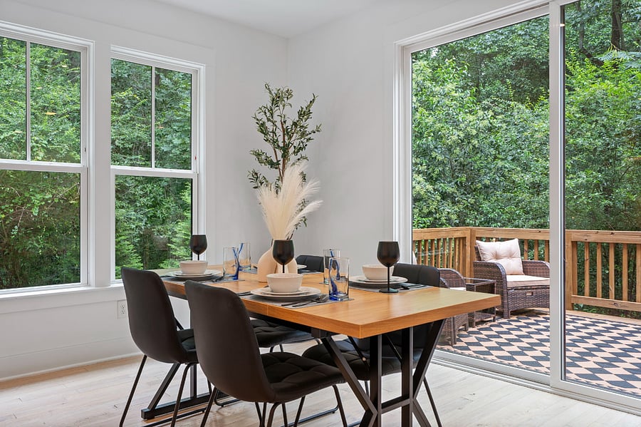 Spacious dining area.