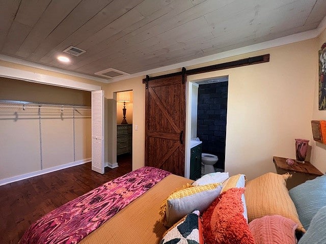 looking into the bathroom from the bedroom