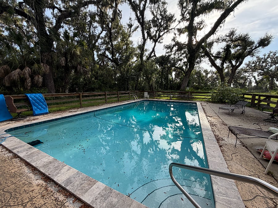 pool on the property - shared by four households