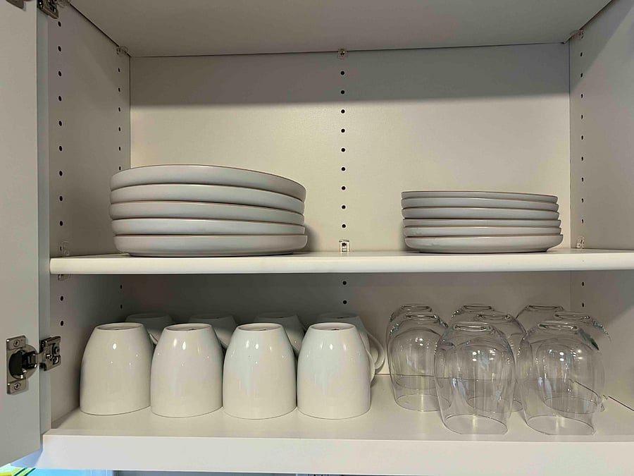 Plates, cups, glassware, pots/pans, etc. is all provided!
