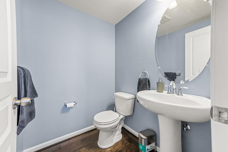 Entry sitting room restroom