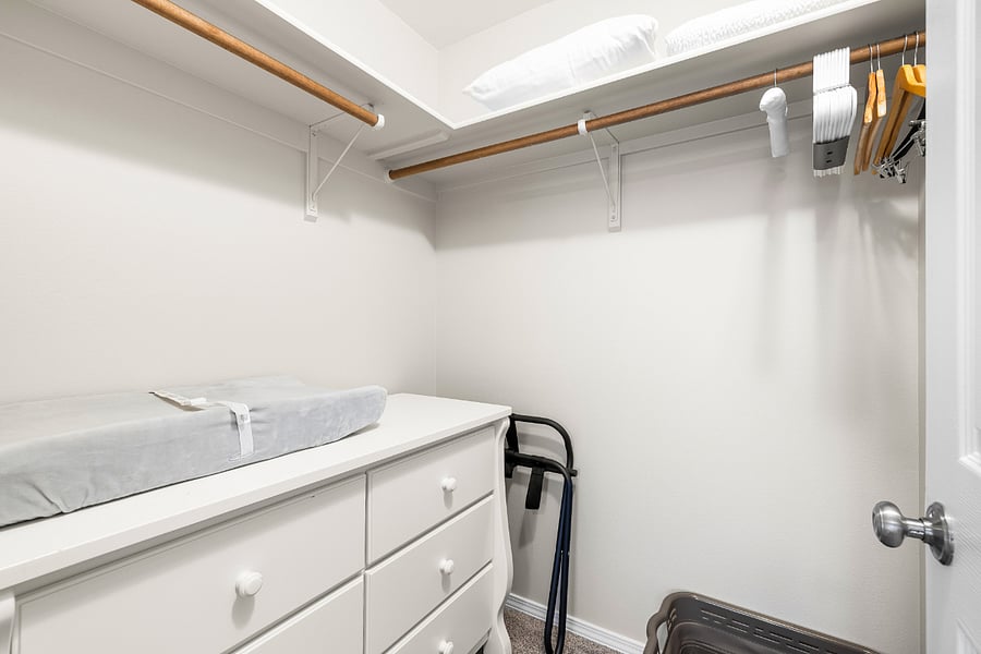 Optional baby changing station on low dresser