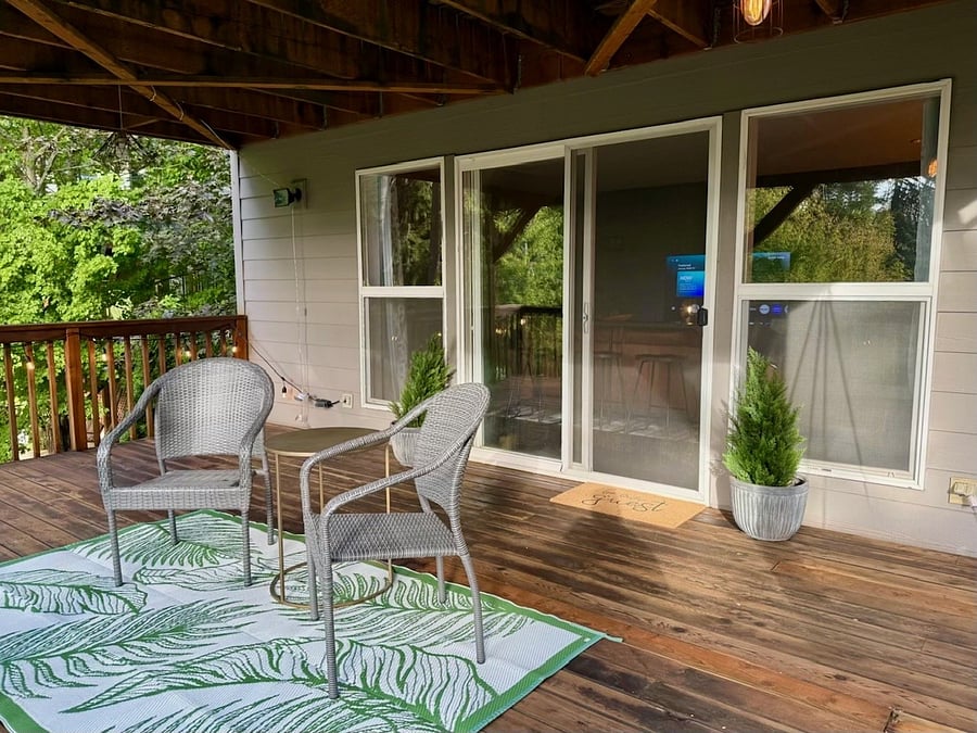 Private deck, chairs are being replaced with new.