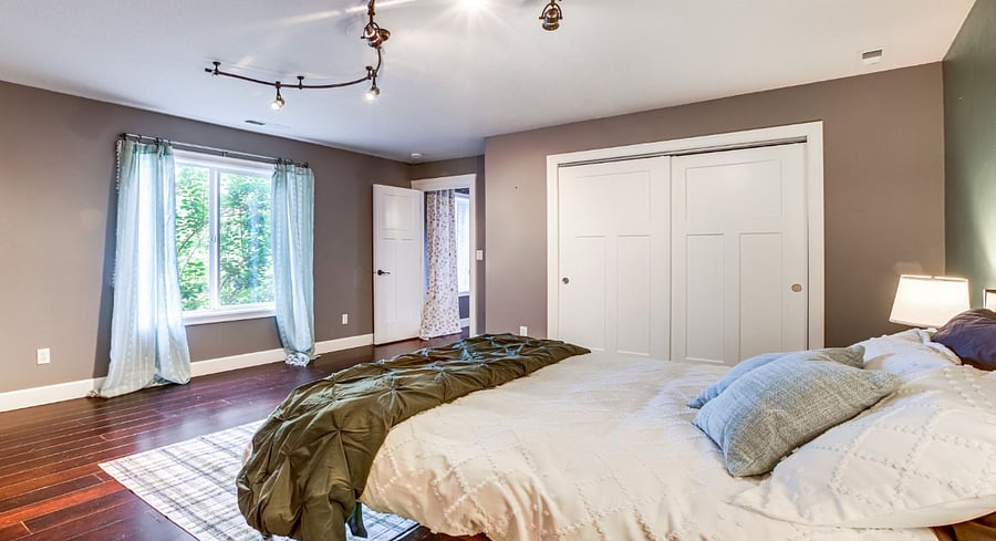View of closet and window beyond.